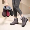 [Promoção] Botas de Neve Femininas com Pelo de Coelho, Antiderrapantes, Quentes, Impermeáveis, Adequadas para Meia-Idade e Idosos, Botas de Inverno para Mãe
