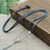 Cordão para Pingente Elegante Ajustável Estilo Nó Concêntrico Colar de Ágata Jade Placa de Jade Pingente de Jade Corrente para Suéter Masculina e Feminina