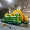 Castillo inflable simple con tobogán, temática de jungla de cocoteros, trampolín inflable pequeño para interiores, equipo de juegos para padres e hijos