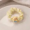 Leite amarelo urso intestino grosso anel de cabelo acessórios para o cabelo coração da menina doce vento corda de cabelo estudantes de alta elasticidade rabo de cavalo elástico elástico atacado