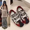 Zapatos deportivos ligeros, nuevos zapatos casuales para mujer que aumentan la altura, versátiles, de bloques de color, retro, de suela plana, estilo Forrest Gump, zapatos para mujer 2026