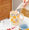 Caneca de Cerâmica Pequena com Flores Frescas Alto Valor Estético Caneca para Casal Escritório de Menina Caneca de Café Criativa Caneca de Café da Manhã