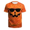 Camiseta de Calabaza de Halloween Camiseta con Patrón de Anime para Hombre y Mujer Impresión Digital 3D Poliéster Top Casual de Halloween