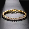 Pulsera de diamantes de fila única de circón de colores transfronteriza europea y americana para mujer, moda, imitación de moissanita, alta calidad, totalmente de diamantes, joyería de mano que no se decolora