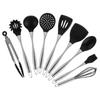 Conjunto de Utensílios de Cozinha de Aço Inoxidável e Silicone de 9 Peças, Espátula e Colher de Cozinha Resistentes à Temperatura, Conjunto de Espátula e Colher para Panela Antiaderente 430
