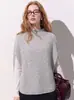 Suéter de Punto con Mangas de Murciélago de Lana Cachemir Cepillada Pesada, Suave como una Nube, para Mujer, Otoño 2026, Prenda Versátil para Superponer