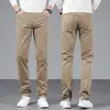 Calça casual de alta qualidade cinza claro para homens, corte reto solto, calça de outono, novo modelo primavera/outono 2026, tamanho grande, comprimento longo