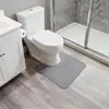 Alfombrilla de Piso para Baño Estilo Similar al Lino Transfronteriza de Amazon, Alfombrilla en Forma de U para Inodoro, Alfombrilla para Pies Absorbente de Agua de Secado Rápido, Disponible para Dropshipping