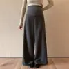 Nuevos Pantalones de Maternidad Otoño/Invierno 2026 Estilo Coreano Simples Casuales Holgados de Lana Pierna Recta Delgados como Papel Pierna Ancha