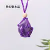 Pingente de Pedra Lapidada de Cristal Natural Bolsa de Rede Pedra Lapidada Colar Estilo Étnico Pedra Bruta Corda Trançada Feita à Mão Ornamento de Corrente para Suéter