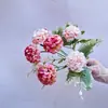 Ramo Pequeño de Bolas de la Fortuna de 8 Piezas de Crisantemo de Mil Capas Decoración para el Hogar Estilo Europeo Flores Artificiales Comercio Exterior Transfronterizo Venta al por Mayor Flores Artificiales