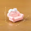 Novos acessórios de decoração DIY de paisagem em miniatura com tema de gato para o dia a dia; estatuetas de resina retratando gatos em suas rotinas diárias
