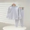 Conjunto de Ropa y Pantalones de Algodón Colorido de Otoño para Niños, Algodón Puro, Sin Costuras, Clase A, Ropa Cálida para el Hogar para Niños y Niñas, Pijama Base Cálido para Bebé