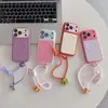 Funda protectora magnética de color caramelo con diseño de ola contrastante, adecuada para iPhone 18 Pro Max, con cordón creativo, funda para teléfono Apple 18