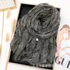 Moda Outono e Inverno Lenço Plissado Retrô Elegante Estiloso Gradiente Cor Sólida Lenço de Seda Amassado Aquecedor de Pescoço Lenço de Pescoço Versátil