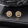Pendientes Europeos y Americanos Transfronterizos de Árbol de la Vida Hueco, Pendientes Personalizados de Moda para Hombre, Accesorios de Alta Gama Ligeros y de Lujo a la Moda para Mujer