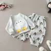 Nueva colección otoño 2026 para niños y niñas: adorable conjunto casual de sudadera y pants con temática de dibujos animados en estilo coreano