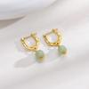 Pendientes de jade hetiano retro con diseño de hada, encaje suave, flor de jaspe, hebilla para la oreja, estilo nacional antiguo de alta gama para mujer