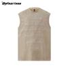 Camiseta sin mangas de gamuza con letra S americana vintage Verano para hombre y mujer Diseño moderno suelto Sentido Sudadera para pareja Top T