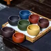 Taza de Té Kung Fu de Arcilla Púrpura Yixing Juego de Té Taza de Té Taza de Arcilla Púrpura Taza de Boca Redonda Taza de Té para el Hogar Taza Pequeña Lisa Clara Venta al por Mayor