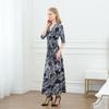 Vestido Largo Elegante de una Pieza a Media Pierna Ceñido a la Cadera con Lazo en la Cintura y Diseño Cruzado Pg Dvf2025 Modelo Nuevo de Verano