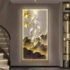 Pintura Decorativa de Entrada con Imagen de Nueve Peces Estilo Chino Nuevo Lámpara de Pintura para Pared de Pasillo de Alto Nivel Pintura Colgante para la Entrada de la Puerta Sala de Estar