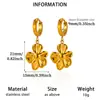 Pendientes Vintage de Hojas y Flores Acero Inoxidable Chapado en Oro de 18K Pendientes de Perlas para Mujer Comercio Exterior Transfronterizo Popular Joyería Europea y Americana