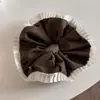 Goma para el pelo plisada de encaje con alta elasticidad, Pañuelo cuadrado con estampado de lazos para mujer, Sencillo y versátil, Tacto de alta gama