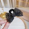 Clip de Corbata Avanzado Negro Hueco 7cm Media Corbata Luz de Lujo Full Diamante Moda Elegante Nuevo Mediano Clip de Tiburón