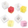 Variedad de moldes de silicona para velas de diamante cilíndricas con forma de rejilla de cubo de Rubik, adornos para velas, molde de silicona, molde de música de pellizco