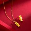 Colar de coelho do zodíaco em ouro 999 imitação feminino coelho da sorte em ouro imitação latão banhado a ouro coelho de jade contas de transferência atacado