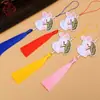 Pingente Borla Coelho de Jade Bordado Novo Estilo Nacional Chinês Estilo Antigo Ornamento de Lapela Hanfu Qipao Pingente de Bolsa Souvenir