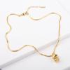 Collar Benmingnian Colgante Tigre Pequeño Acero de Titanio 18K Cadena para Clavícula de Mujer Cadena Hueso de Serpiente Recubierta Eléctricamente Sin Decoloración