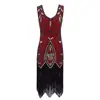 2026 Transfronterizo 1920s Vestido de Fiesta Retro Europeo y Americano Sin Mangas Sexy Lentejuelas Bordado Vestido Club Nocturno Amazon