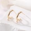 Zhongxing Pendientes de Aro Simples Elegantes Estilo Europeo y Americano Pendientes Hoja Aguja de Plata 925 Accesorios para Pendientes DIY Elegantes y Exquisitos