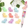 Nuevas Cuentas Luminosas de Dibujos Animados de Unicornio con Agujero Vertical para Pulsera DIY, Colgante, Llavero, Accesorios de Joyería, Venta al por Mayor