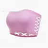Sutiã de Renda com Alça Cruzada no Peito Costas Bonitas Feminino Versátil para Usar por Baixo ou por Cima Colete Pequeno sem Aro Lingerie Sexy Tomara que Caia Feminino Plus Size