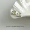 Pendientes Cuadrados de Diamante de Zircón y Perla de Lujo Ligero, Pendientes Novedosos Deslumbrantes de Gama Alta, Pequeños y Modernos, Pendientes Versátiles para Mujer