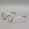 Linde Baichuan Marco de Gafas Redondo Ultraligero Sin Tornillos de Titanio Puro para Hombre 9707 Luz Azul Anti-rayos Marco de Gafas de Titanio Puro para Mujer