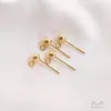 Pendientes de Plata de Ley S925 con Cuentas de Frijol Esmerilado Chapados en Oro Real de 18K Aguja de Bola Flash de Arena con Pendientes de Aro Accesorios de Joyería para Orejas DIY