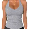 Regata Cropped Esportiva Fina Europeia e Americana para Yoga, Costas Nuas, Sexy, Confortável, Respirável, Camiseta Básica Feminina