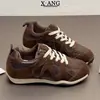 Zapatillas de entrenamiento alemanas verdes estilo retro de cuero genuino, zapatos para mujer, nueva colección otoño/invierno 2026, zapatillas casual versátiles, zapatos estilo Forrest Gump
