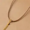 Collar de Cordón de Cuero Estilo Lujo Ligero para Hombres y Mujeres, Colgante de Jade, Colgante de Jadeíta, Joyería al por Mayor con Colgante Específico para Oro