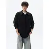 Estilo Old Money, diseño de remaches, camisa de manga larga para hombre, nueva colección otoño 2026, moderna y elegante, top casual holgado