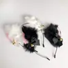 Faixa de cabelo de pelúcia com orelhas de gato fofas Headband feminina para foto Presilha de cabelo com orelhas Acessórios de cabelo moda