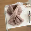 Bufanda de Felpa de Alta Gama para Mujer en Otoño e Invierno Engrosada y Cálida Estilo Coreano Peluda Cruzada Bufanda a Prueba de Frío con Cuello de Piel