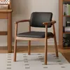 Sillón de Madera Maciza Nórdico Sofá Individual Silla de Escritorio para el Hogar Respaldo Cómodo Silla para Ancianos Silla de Mesa de Centro de Ocio para Alojamiento