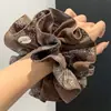 Goma de pelo Retro Floral Coreana para Mujer 2025 Nuevo Estilo para Cola de Caballo o Moño Goma Grande para el Cabello Accesorio para el Cabello