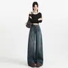 Jeans retro de pierna ancha para mujer, estilo nuevo 2026, de cintura alta, adelgazantes, con una caída fluida, y disponibles para envío directo de un solo artículo