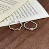 Anillo Trenzado Curvo Nudoso de Plata de Ley S925 para Mujer, Banda Simple Plana Apilable, Anillo Abierto Minimalista Estilo Ins